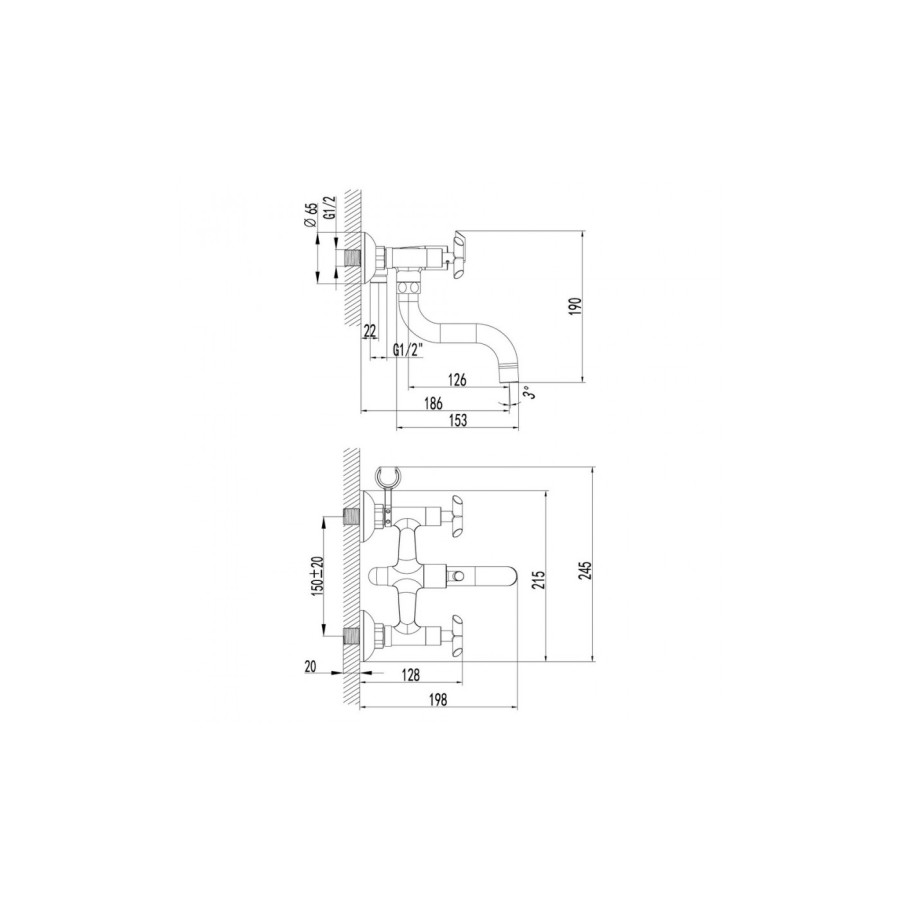 Смеситель для ванны Lemark Practica LM7512C