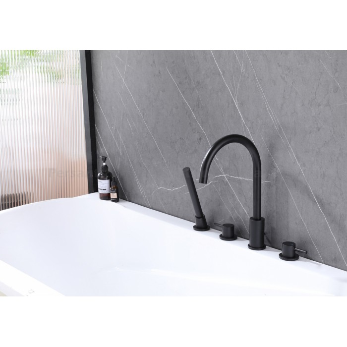 Смеситель на борт ванны Abber Wasser Kreis AF8113B черный