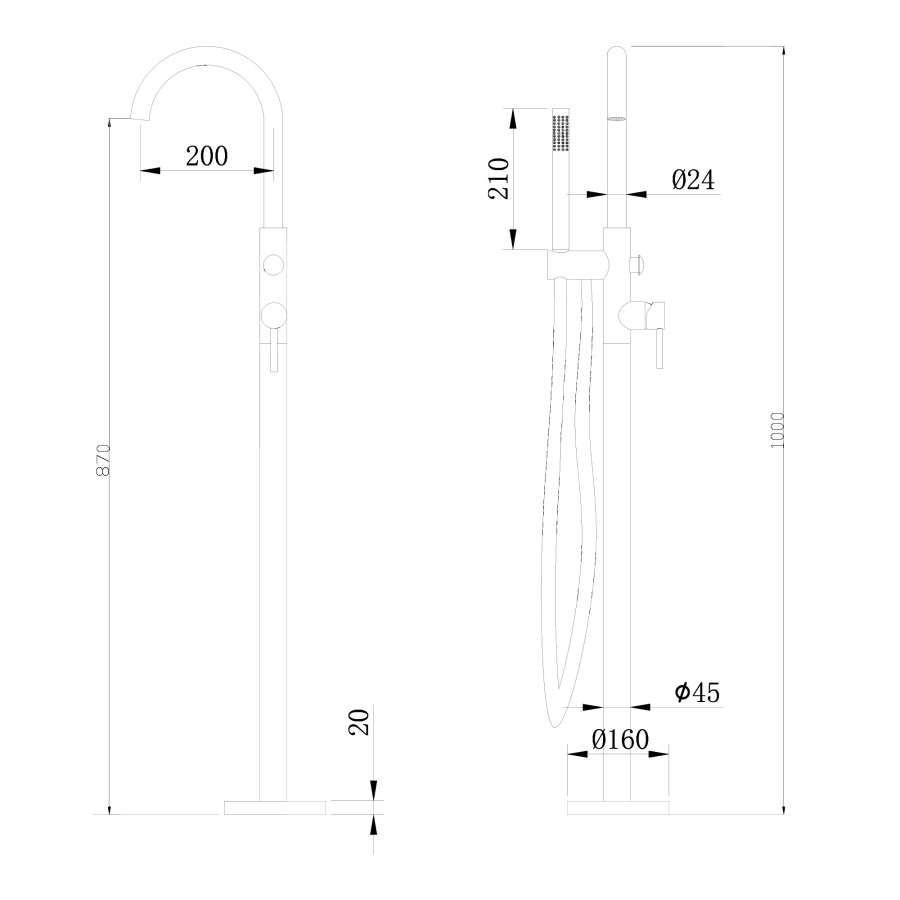 Смеситель для ванны Abber Wasser Kreis AF8115 хром