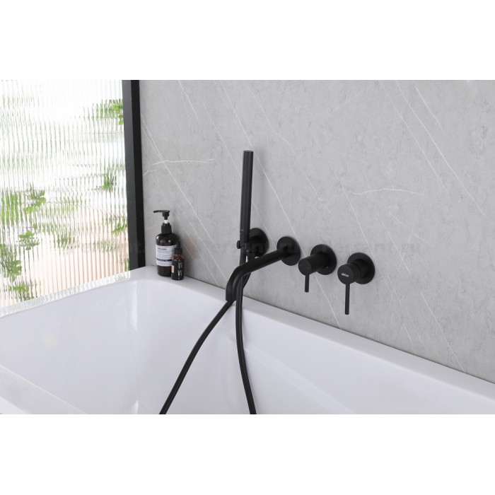 Смеситель для ванны Abber Wasser Kreis AF8130B  встраиваемый, черный матовый