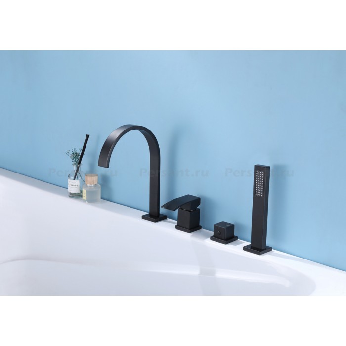 Смеситель на борт ванны Abber Wasserfall AF8613B черный
