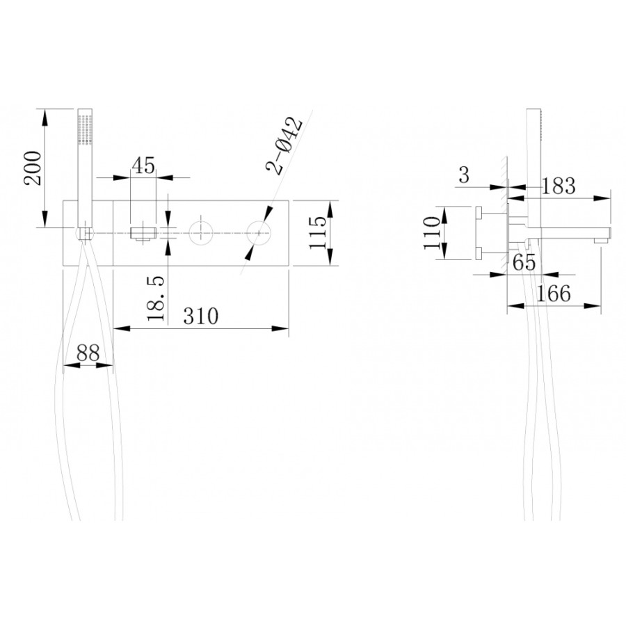 Смеситель для ванны Abber Rund AF8730B черный