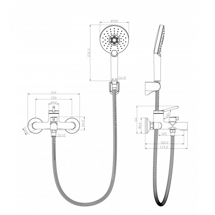 Комплект для ванны Lemark Minima LM3814C