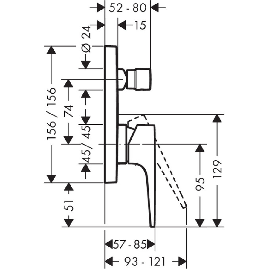 Смеситель для ванны Hansgrohe Metropol 32545000