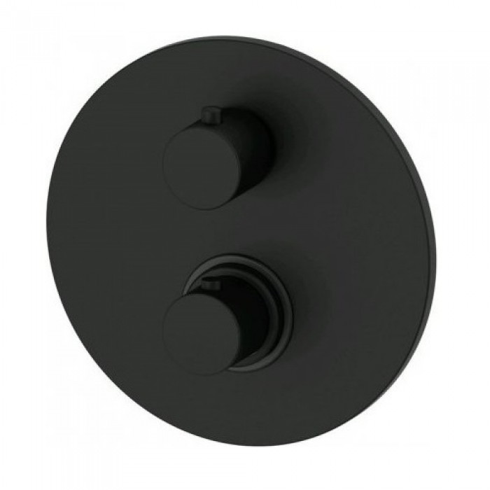 Смеситель для ванны Paffoni Light LIQ018NO с термостатом, встраиваемый, черный матовый