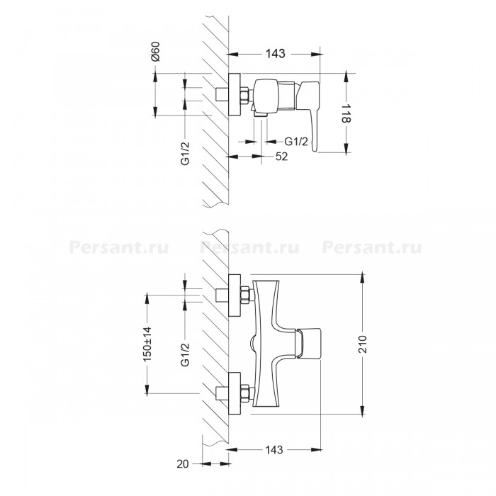 Смеситель для душа Lemark Evitta LM0503C хром