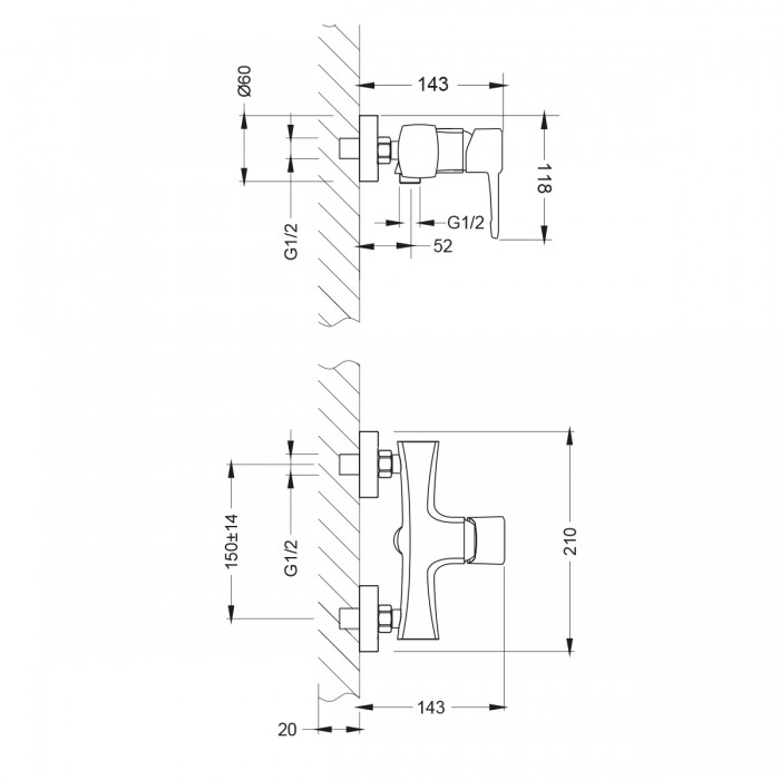 Смеситель для душа Lemark Evitta LM0503C хром