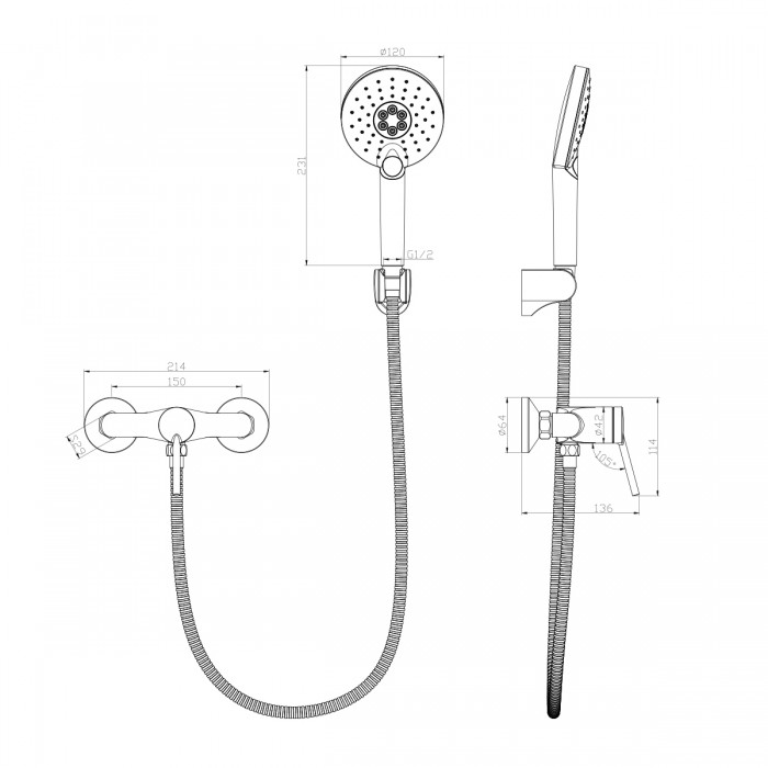 Смеситель для душа Lemark Minima LM3803C хром