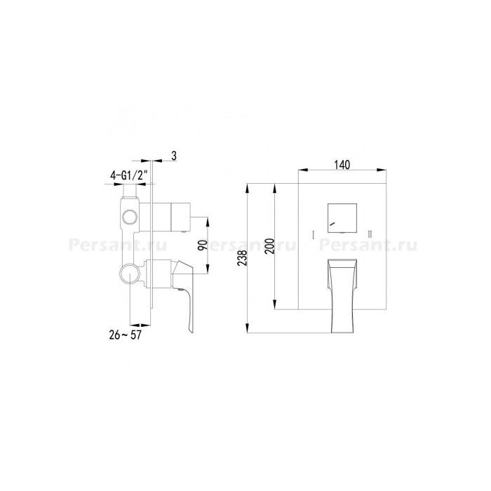 Смеситель для ванны Lemark Unit LM4527C