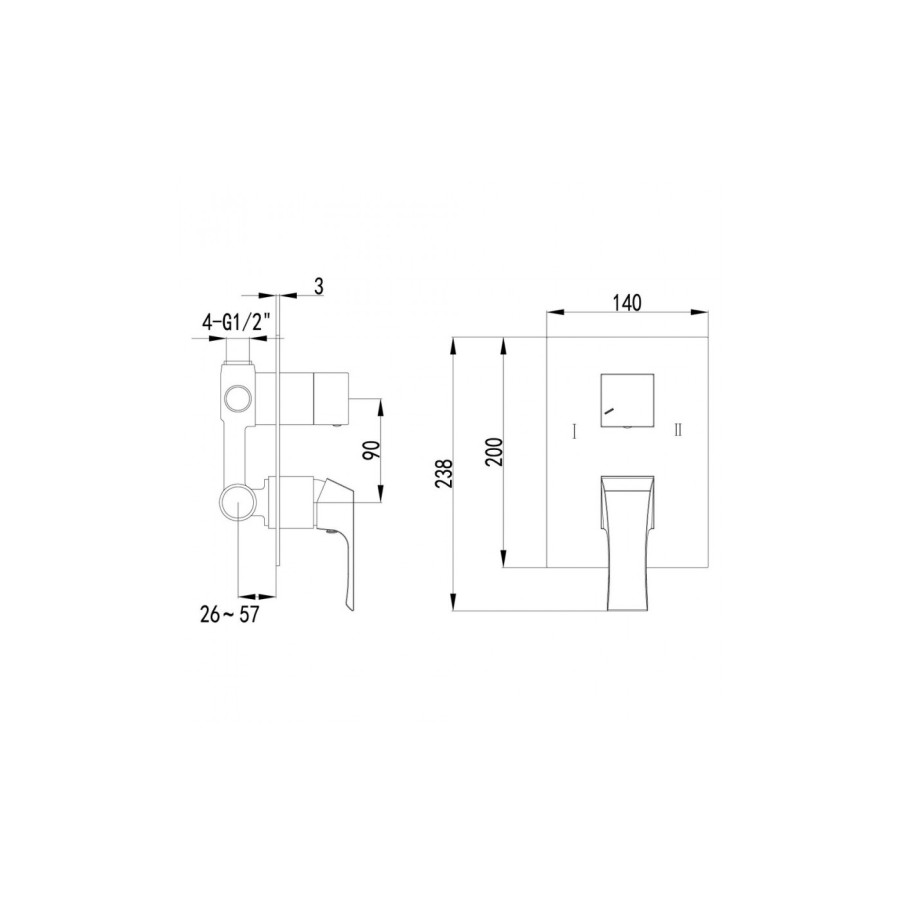 Смеситель для ванны Lemark Unit LM4527C