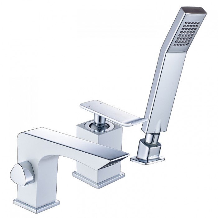 Смеситель на борт ванны Lemark Contest LM5845CW белый/хром