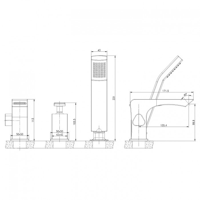Смеситель на борт ванны Lemark Contest LM5845CW белый/хром
