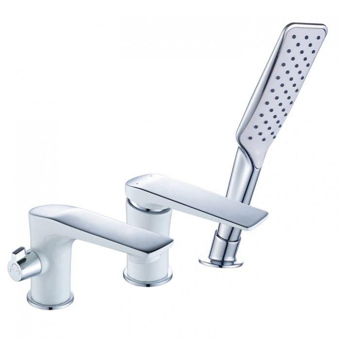 Смеситель на борт ванны Lemark Allegro LM5945CW белый/хром