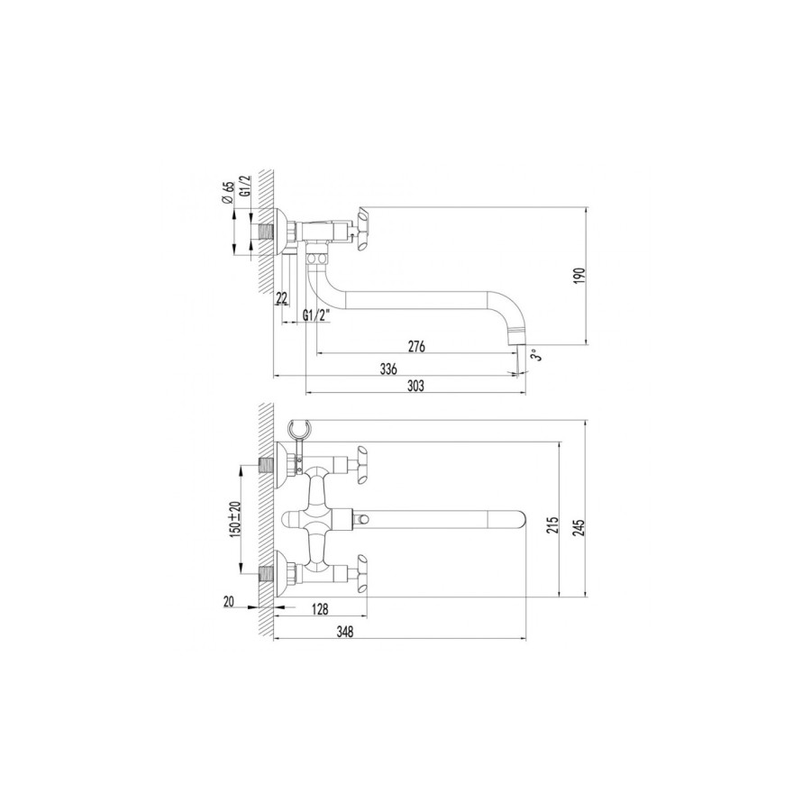 Смеситель для ванны Lemark Practica LM7551C