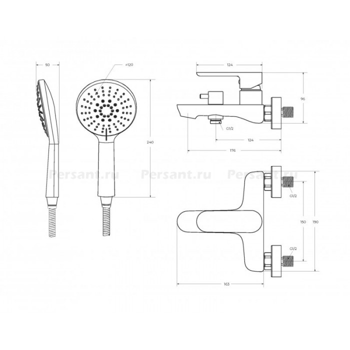 Смеситель для ванны Cezares Stylus матовое золото STYLUS-VD-BORO