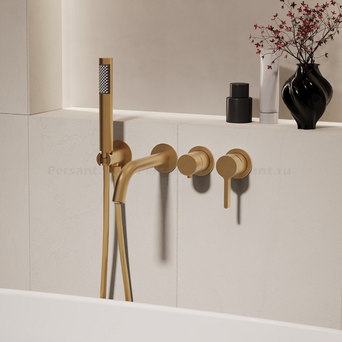 Смеситель для ванны Vincea Villa VTFW-1VL1BG встраиваемый, золото брашированное