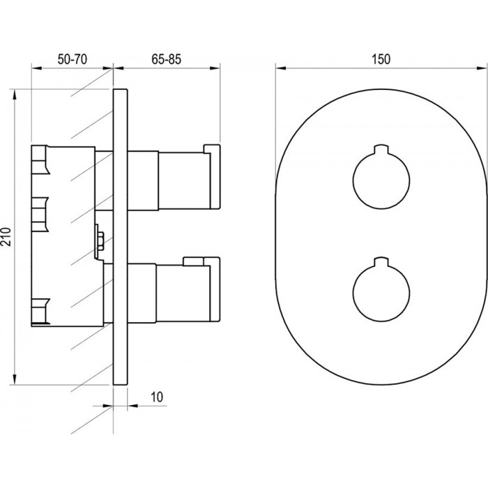 Смеситель для ванны Ravak Chrome CR 067.00 X070075 с термостатом, на 3 потока, хром