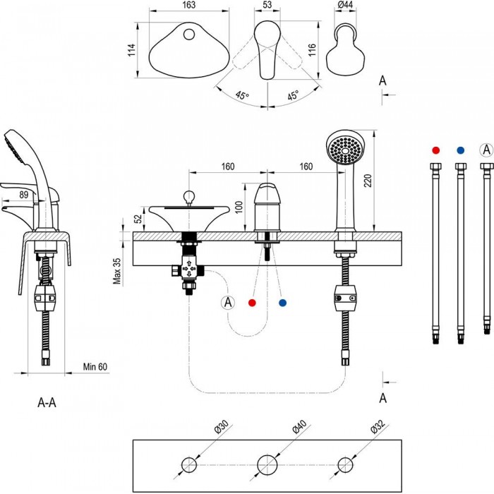 Смеситель для ванны Ravak Rosa RS 025.00 X07P003 хром