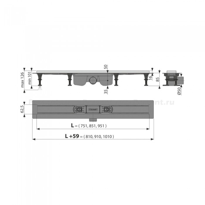 Душевой лоток AlcaPlast APZ22-850