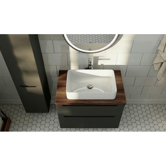 Тумба под раковину Jorno Wood 80 wood.01.80/P/GR подвесная Серая