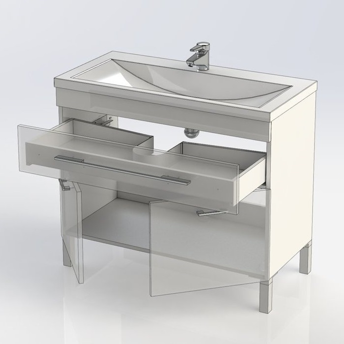 Тумба под раковину Aquanet Верона 100 182710 напольная, белая