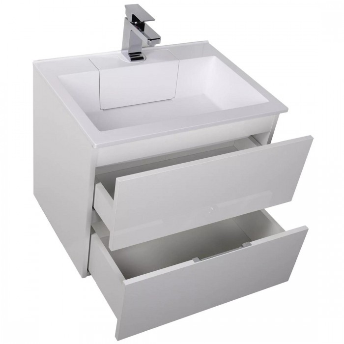Тумба под раковину Aquanet Алвита 60 184301 подвесная, белый глянец