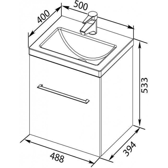 Тумба под раковину Aquanet Порто 50 195729 подвесная, белая