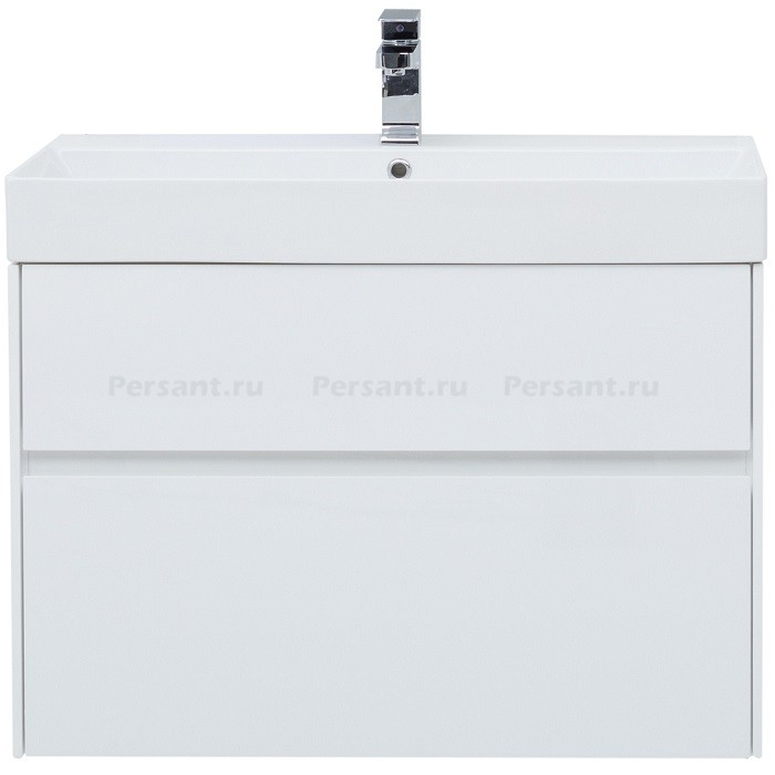 Тумба под раковину Aquanet Бруклин 85 белый глянец 00203960 подвесная