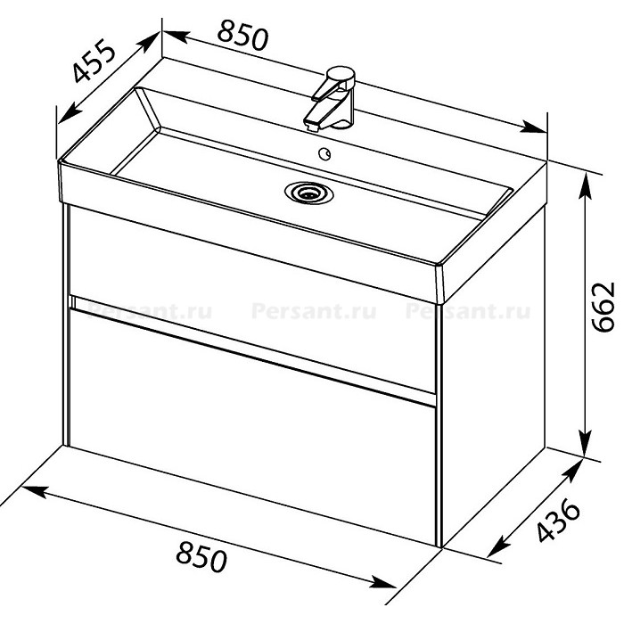 Тумба под раковину Aquanet Бруклин 85 белый глянец 00203960 подвесная