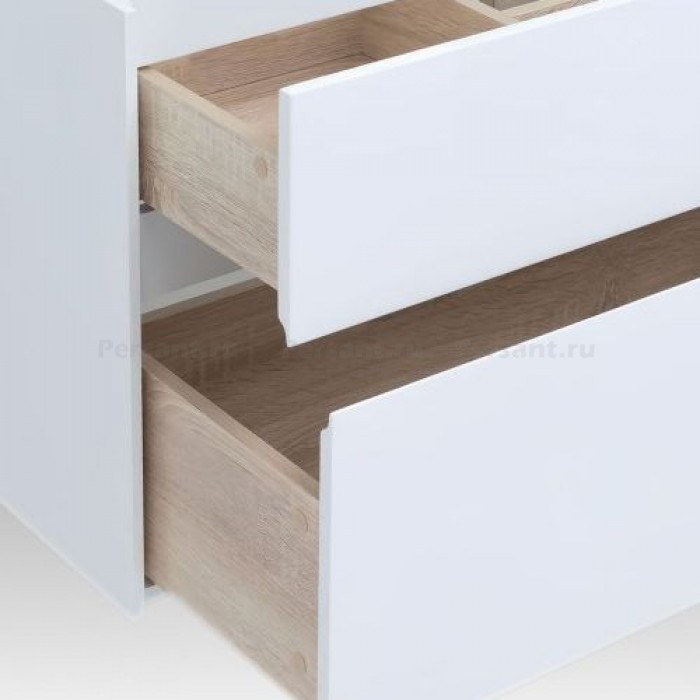 Тумба под раковину Aquanet Бруклин 85 белый глянец 00203960 подвесная