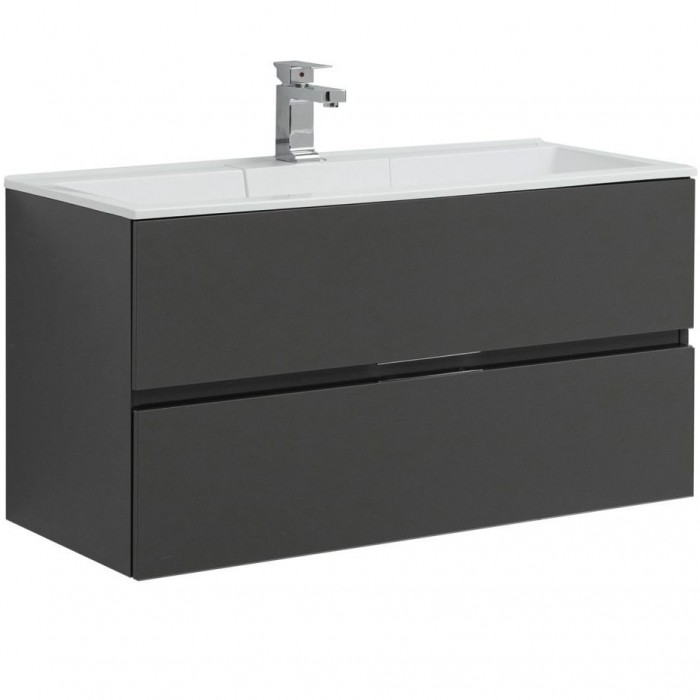 Тумба под раковину Aquanet Алвита 100 240112 подвесная, серый антрацит глянец