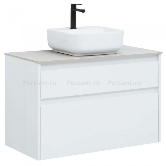Тумба под раковину Aquanet Nova Lite 90 242268 подвесная, белый глянец