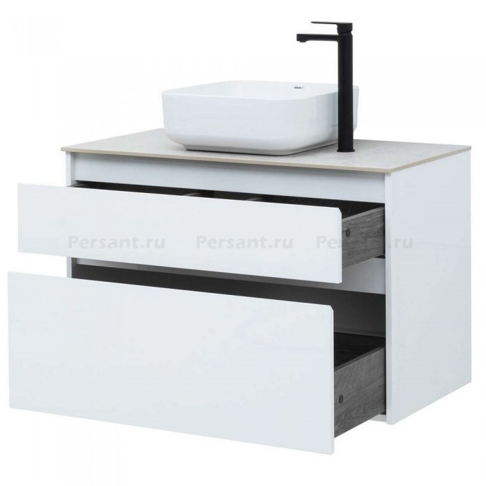 Тумба под раковину Aquanet Nova Lite 90 242268 подвесная, белый глянец