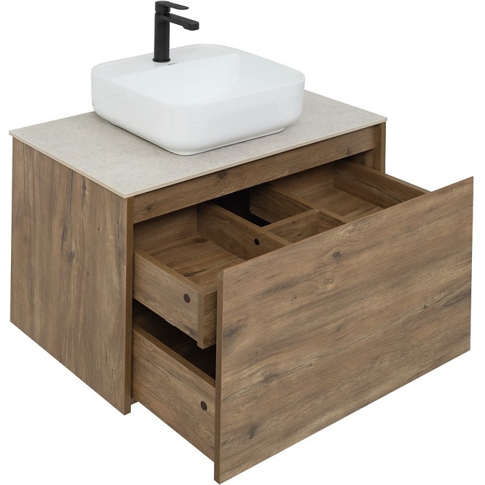 Тумба под раковину Aquanet Nova Lite 75 249514 подвесная, дуб рустикальный