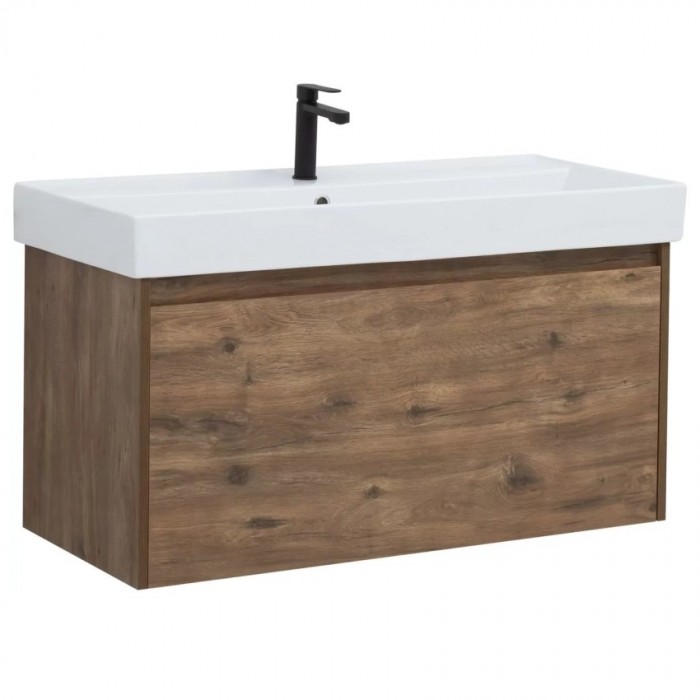 Тумба под раковину Aquanet Nova Lite 100 249520 подвесная, дуб рустикальный