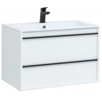 Тумба под раковину Aquanet Lino 80 253903 подвесная, белая матовая