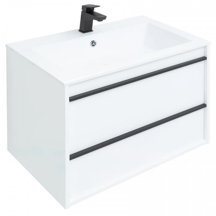 Тумба под раковину Aquanet Lino 80 253903 подвесная, белая матовая