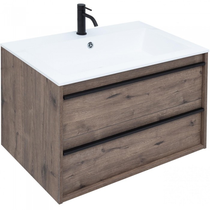 Тумба под раковину Aquanet Lino 80 253912 подвесная, дуб веллингтон