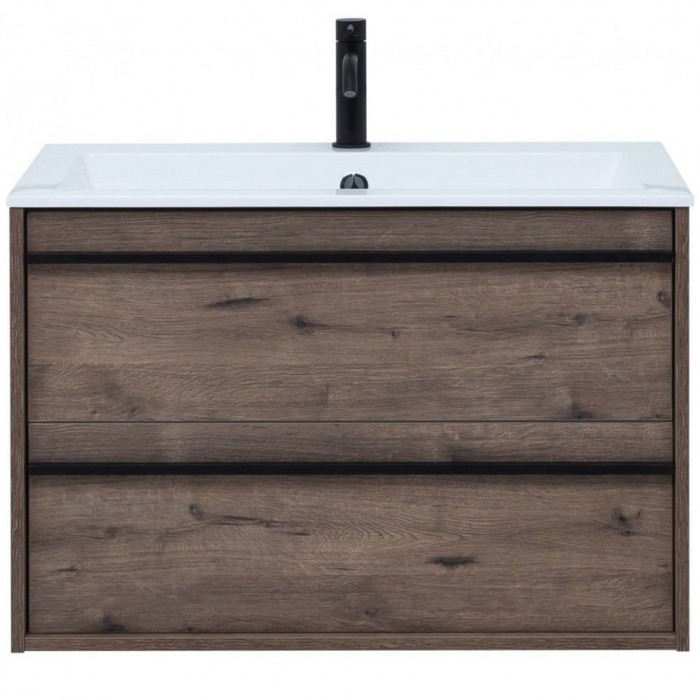 Тумба под раковину Aquanet Lino 80 253912 подвесная, дуб веллингтон