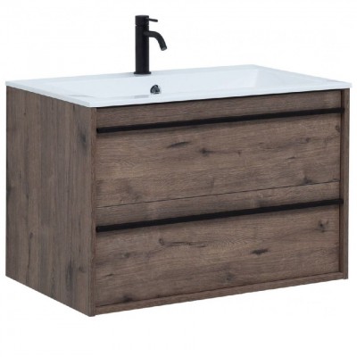 Тумба под раковину Aquanet Lino 80 253912 подвесная, дуб веллингтон