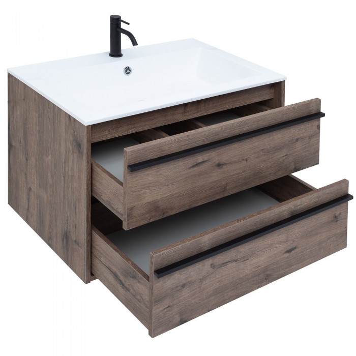 Тумба под раковину Aquanet Lino 80 253912 подвесная, дуб веллингтон