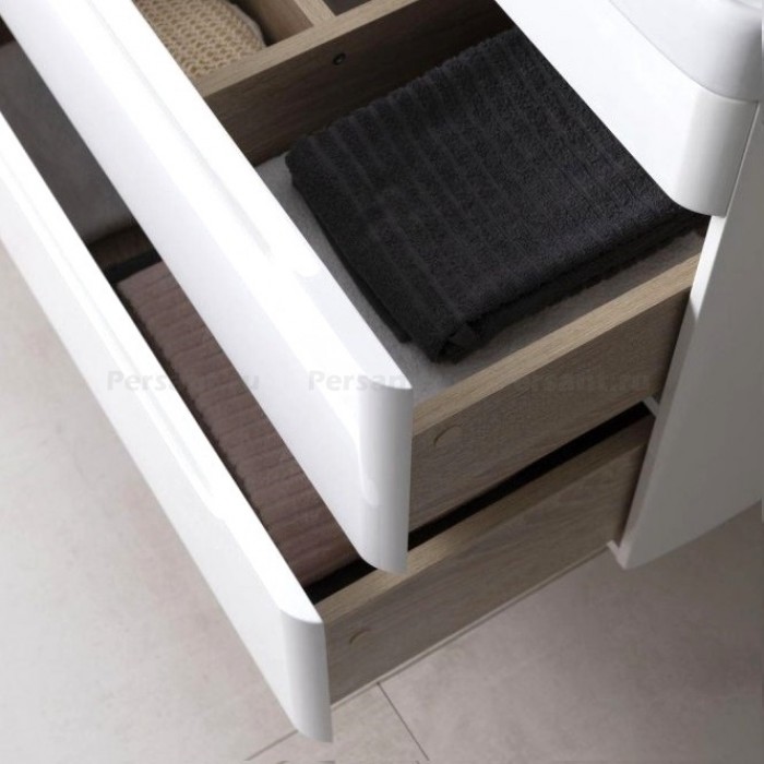 Тумба под раковину Aquanet София 105 белый глянец 00274116, 2 ящика, подвесная