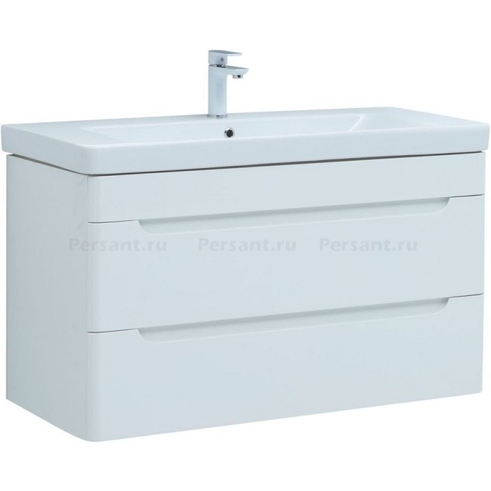 Тумба под раковину Aquanet София 105 белый глянец 00274116, 2 ящика, подвесная