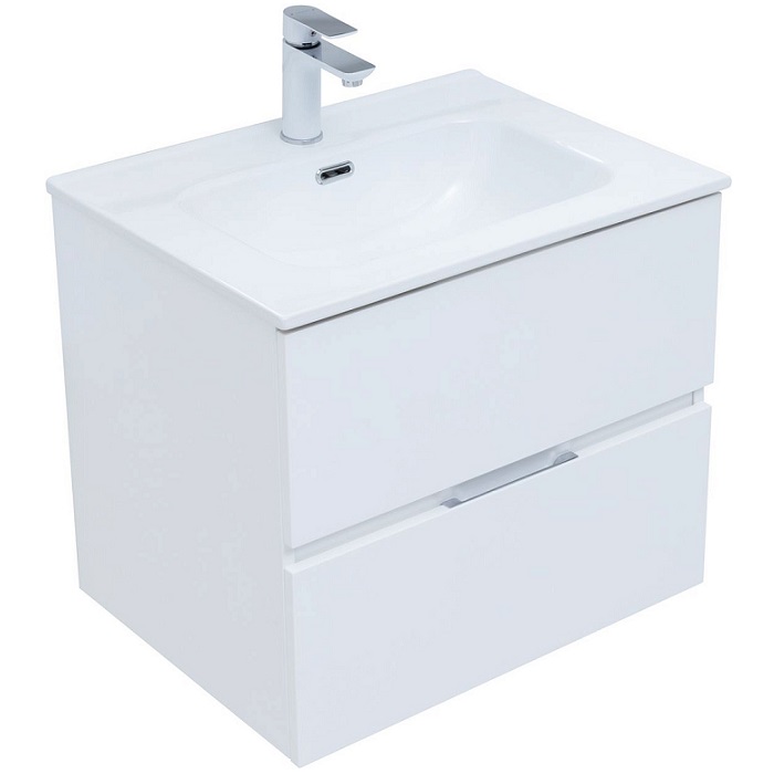 Тумба под раковину Aquanet Алвита New 60 белая матовая 277510, подвесная