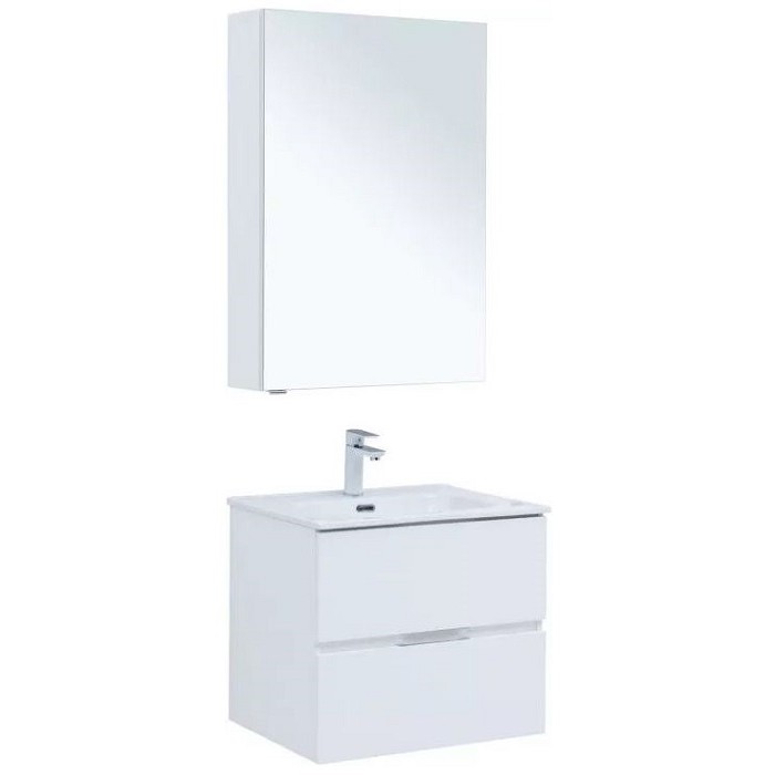 Тумба под раковину Aquanet Алвита New 60 белая матовая 277510, подвесная