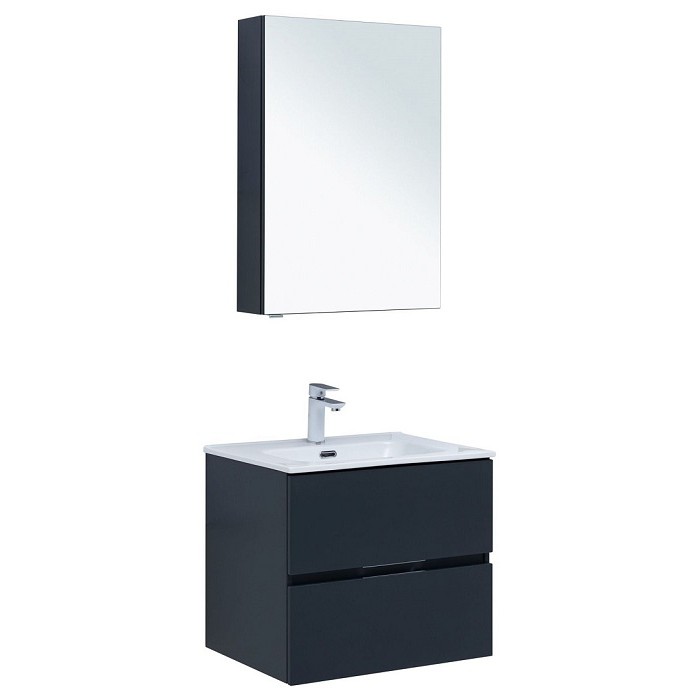 Тумба под раковину Aquanet Алвита New 60 антрацит матовый 277511, подвесная