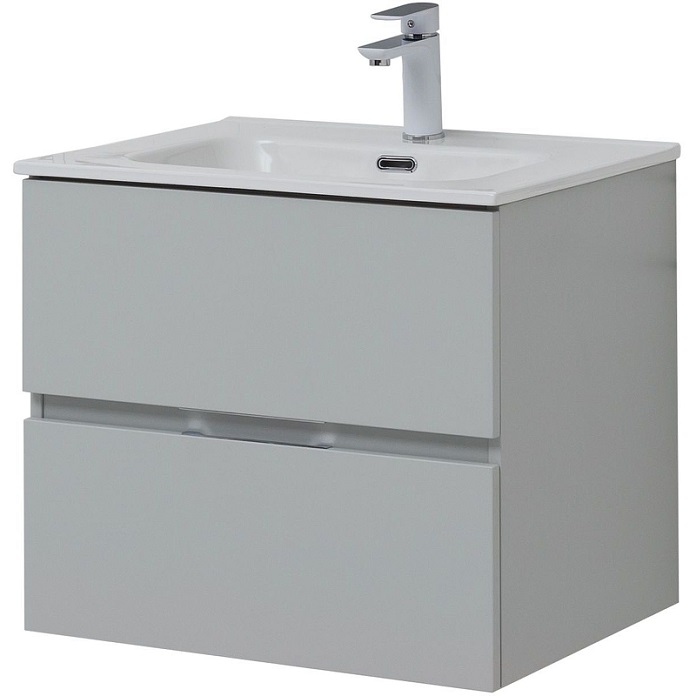 Тумба под раковину Aquanet Алвита New 60 серая матовая 277512, подвесная