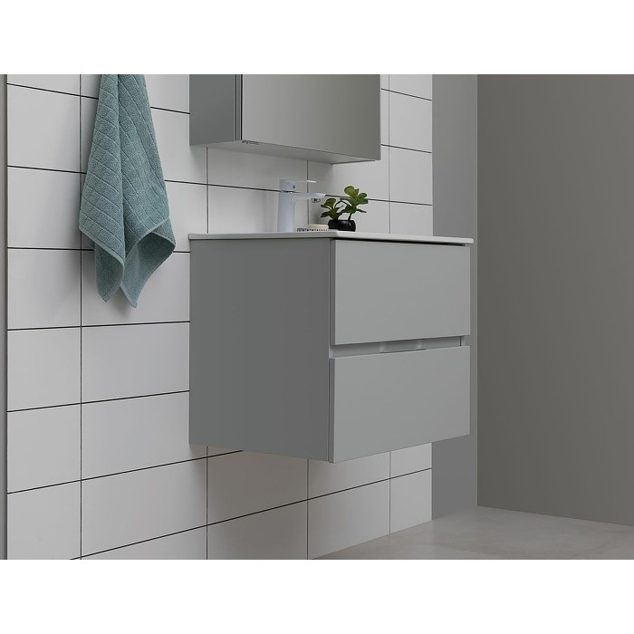 Тумба под раковину Aquanet Алвита New 60 серая матовая 277512, подвесная
