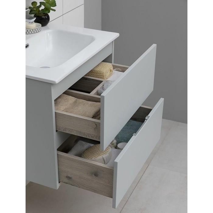 Тумба под раковину Aquanet Алвита New 60 серая матовая 277512, подвесная