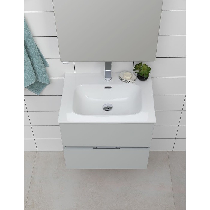 Тумба под раковину Aquanet Алвита New 60 серая матовая 277512, подвесная